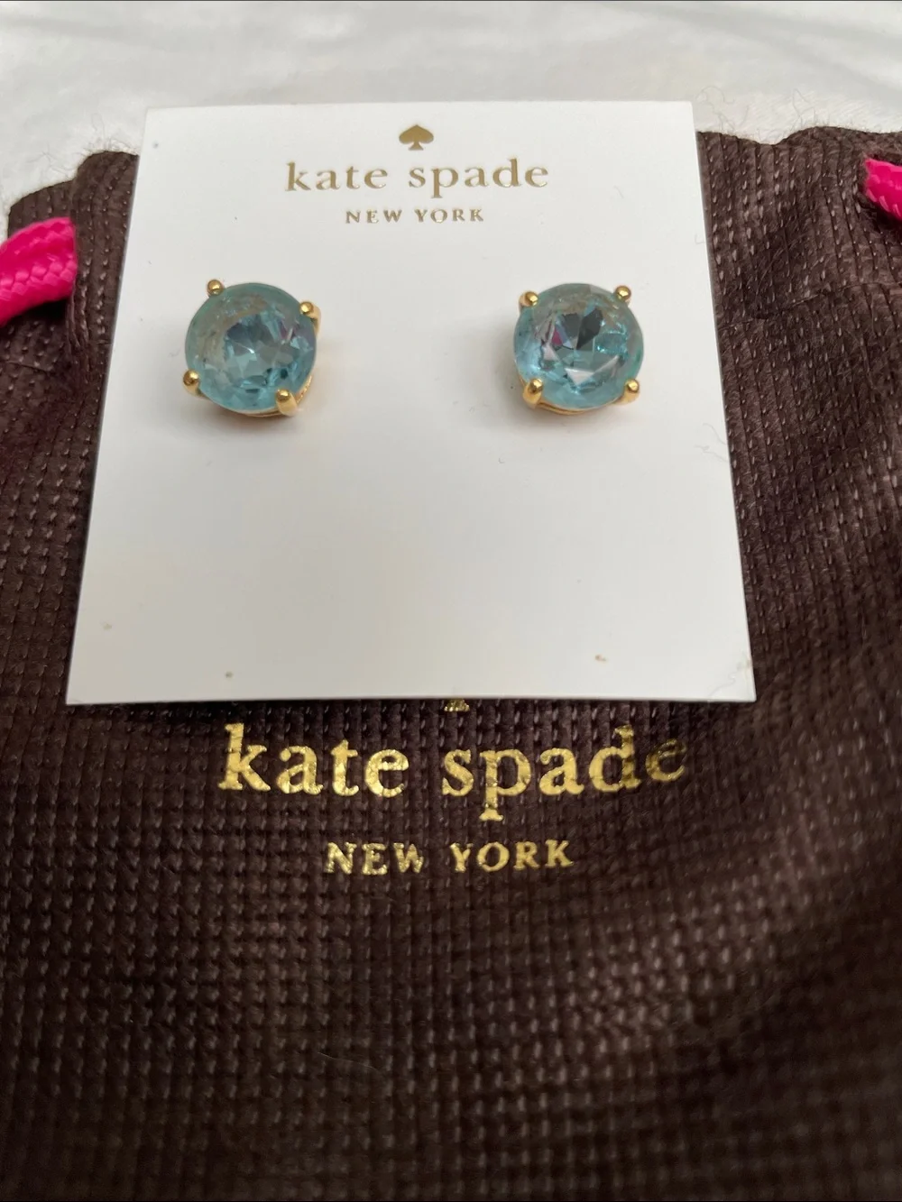 Kate Spade Grace Blue Stud Earrings NWT